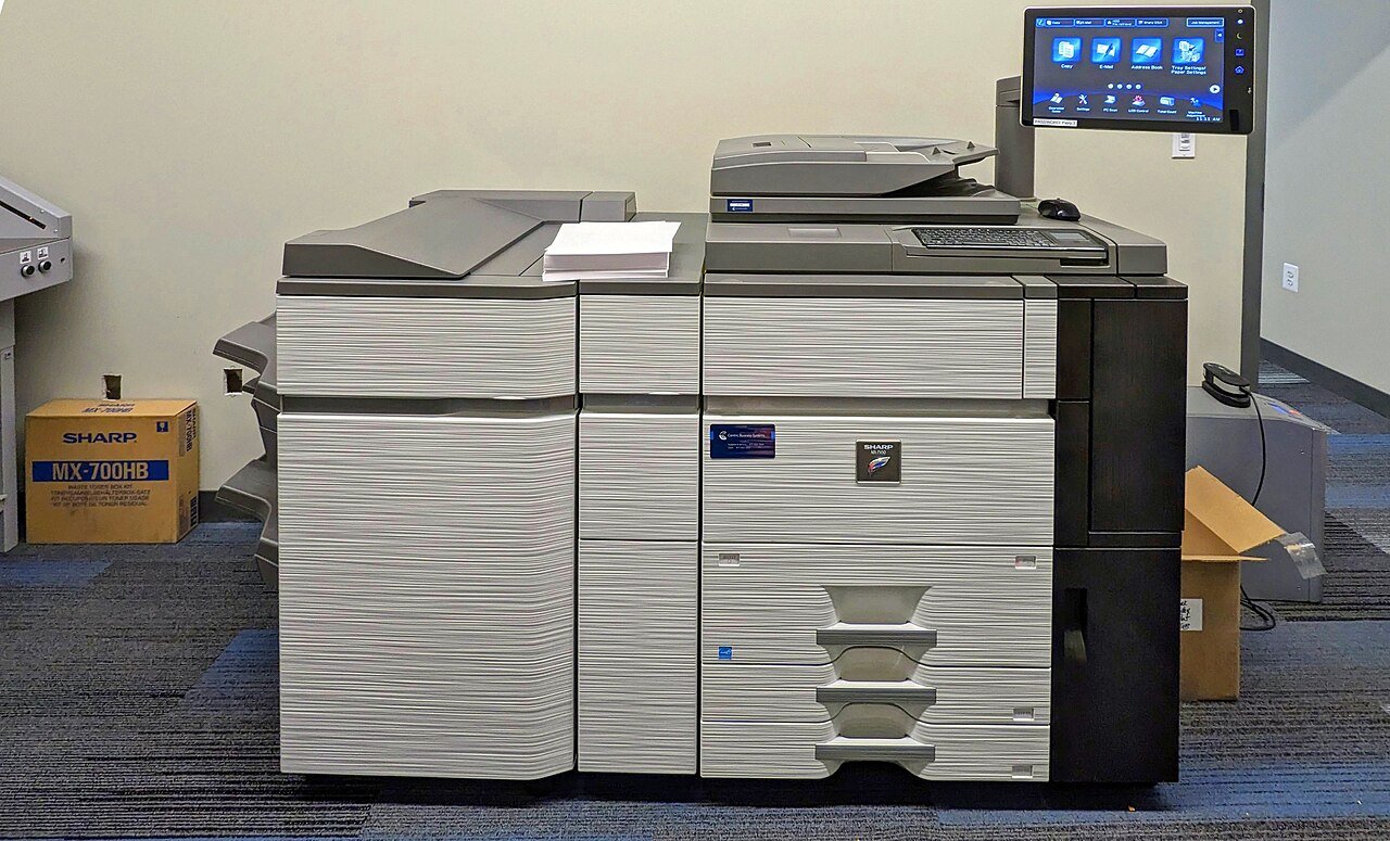 Large office photocopier in a work room