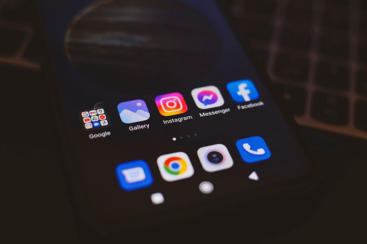 Instagram and Facebook apps on a smartphone screen