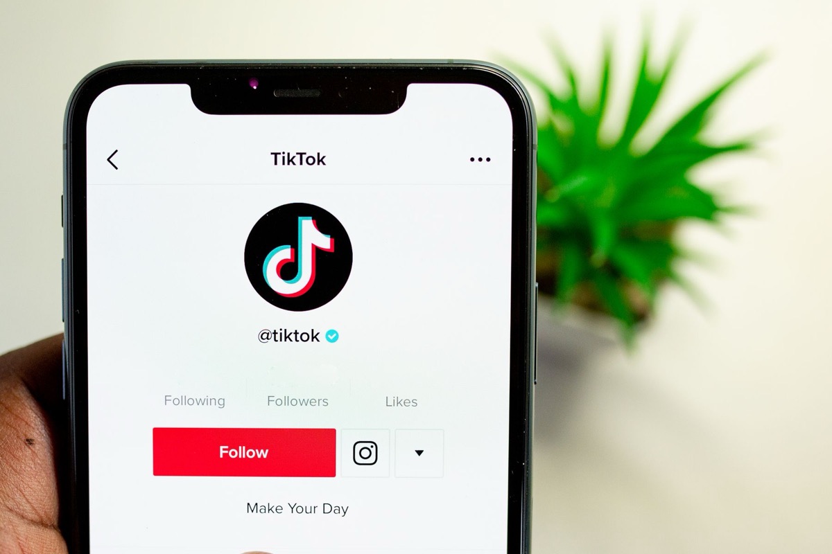 TikTok profile displayed on a smartphone